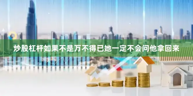 炒股杠杆如果不是万不得已她一定不会问他拿回来